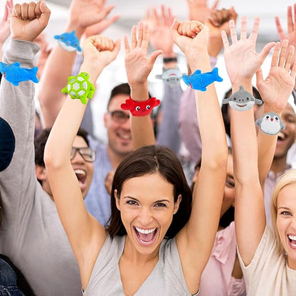 12 PCS Stuffed Ocean Animal Slap Bracelets Plush Animal Slap Bracelets Cute Wrist Slap Band Toy Wrist Animals Wrist Pets Slap Bracelet Wrist Toy for Boys Girls Birthday Gifts Party Favors 6 Styles