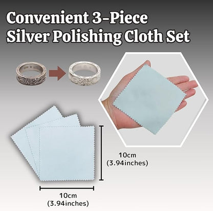 Art Clay Silver 50g, Syringe Type 10g (with 3 Tips) & Set of 3 Polishing Cloths A-0275,A-0281