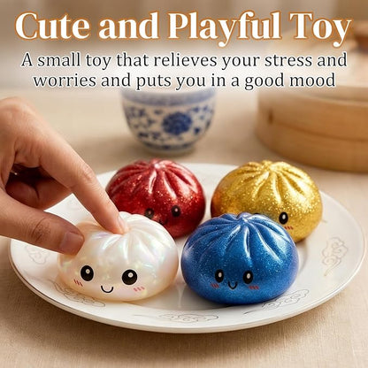 Glitter Dumpling, Glitter Dumpling Squishy with Box (Red)