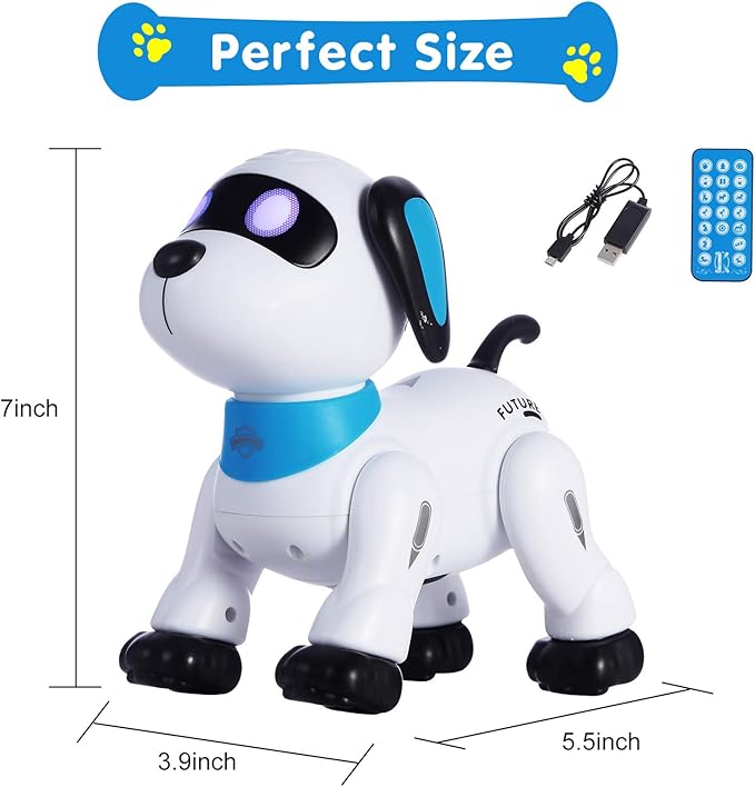 yiman Remote Control Robot Dog Toy – Programmable Smart Robot Dog for Kids 3+, Interactive Dancing & Sound, RC Stunt Toys with LED Eyes, Electronic Pet Toy for Boys & Girls Gifts (Pink)