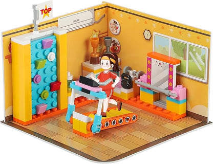 Friends House Building Block Sets, Girls Gym Fitness Room Friendship Playhouse Apartment Bricks Kit Birthday Roleplay Gifts for Old Kids 6+ 6-12 8-12