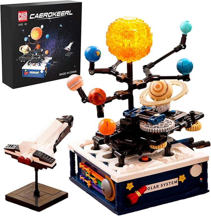 Solar System Building Toys, Rotatable Educational Toys for Science Experiments，Lighted Ornaments for The Night，Birthday Gift for Ages 8 up，Gifts for Christmas （775 Pieces）