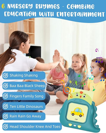 Talking Flash Cards for Toddlers 6 Songs 224 Words, Montessori Learning Toys for Kids Ages 1 2 3 4 5 6 Year Old, Autism Sensory Toys for Children, Gifts for Daughter Son Birthday Easter Christmas