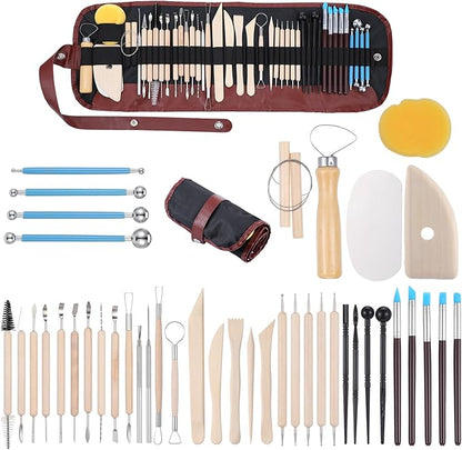 Clay Tools 43PCS Pottery Tools Clay Sculpting Tools Polymer Clay Tools Kit Ceramic Tools for DIY Handcraft Modeling Clay Carving Tools Set