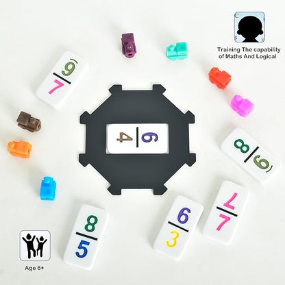 Doublefan Mexican Train Dominoes with Color Numbers,Double 12 Numerical Domino Game, Chicken Foot Dominoes Set with Aluminum Case, 91 Tiles Dominoï¼ˆ2-10 Player