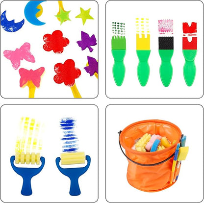 ABEIER Washable Finger Paint Kit for Toddlers, 12 Colors with Paint Tools, Safe Non-Toxic, Baby Safe Paint for Hand and Feet, Mess Free Art Supplies for Kids, DIY Crafts, Kids Gifts, Ages 3+
