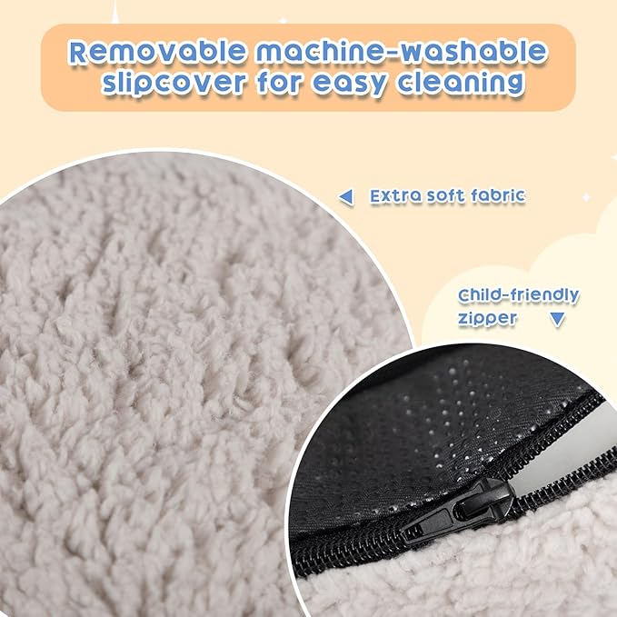 ALIMORDEN Snug-Arch Toddler Couch, Comfy Foam Baby Chair, Ergonomic Toddler Chair with a Snug Embrace Design for Boys and Girls, Light Grey