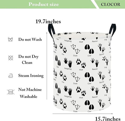 CLOCOR Large Laundry Basket,Waterproof Nursery Hamper,Collapsible Fabric Storage Container,Room Decor,Gift Basket（Animal Paw