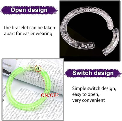 24 Pack Glow In The Dark LED Bracelets Party Favors for Kids Party Supplies Flashing Light Up Bracelet Glow Sticks Party Toys Neon Party Accessory Concert Birthday Party Games Valentines Day Gifts