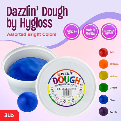 Hygloss Play Modeling Dough - 18lb. Dough Scented - Safe & Non-Toxic for Kids Arts & Crafts - Party Favors - Classroom Supplies, 6 Assorted Colors