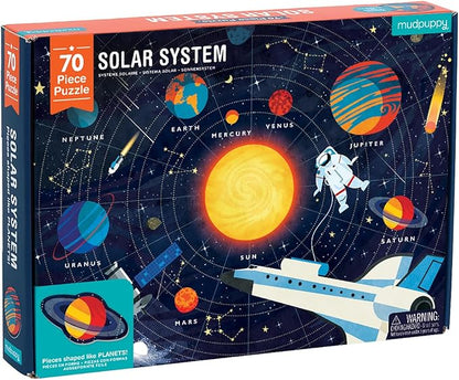 Mudpuppy Solar System – 70 Piece Jigsaw Puzzle with Planet Shaped Pieces Featuring Planets Constellations And Other Fun Space Themed Objects