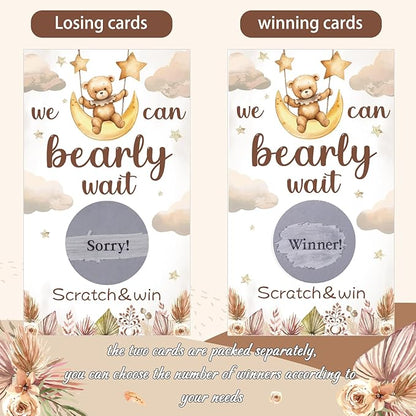 60 Pack Bear Baby Shower Scratch Off Cards We Can Bearly Wait Scratch Off Bear Theme Party Scratch Off Cards Baby Shower Gender Reveal Party Supplies (Bear Style)