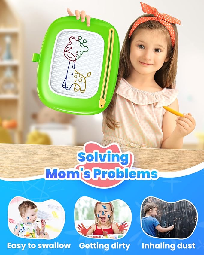 Seimome Toddlers Toys Ages 1-3, Magnetic Drawing Board, Doodle Board Pad Learning and Educational Toys for 18 Months Baby 1-3 Yr Kids Birthday Gifts - Green