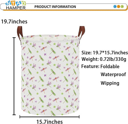 NTAOHAMPER Dragonfly Large Laundry Hamper,Laundry Basket,Baby Nursery Hamper,Waterproof Storage Bin,Clothes Organizer Basket,Room Decor(Dragonfly）
