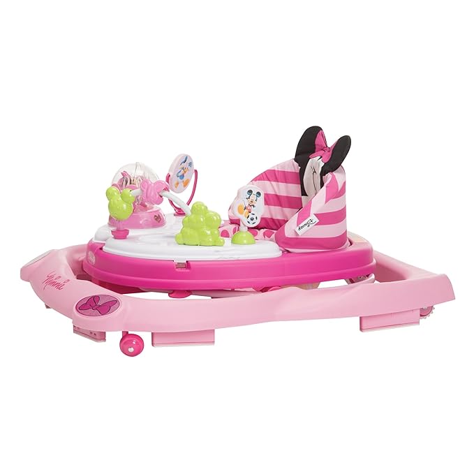 Disney Baby Minnie Mouse Baby Walkers and Activity Center, Pink Glitter Music and Lights Walker