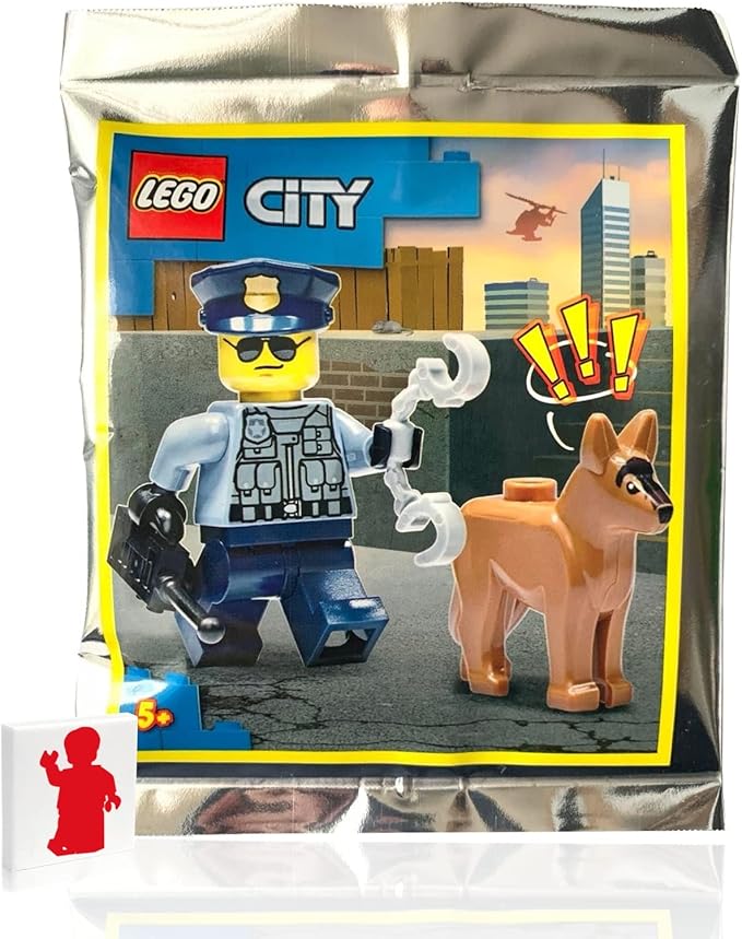 LEGO Town City Police Minifigure - Police Officer (with German Shepard Dog) 60174