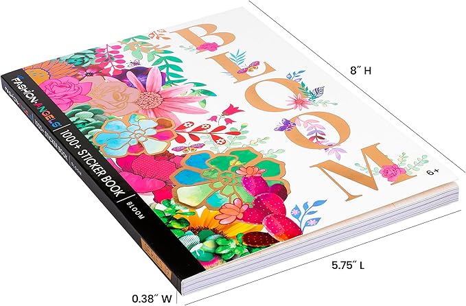 Fashion Angels 1,000+ Bloom Sticker Book, Includes Fun & Colorful Craft Flower Stickers, Ideal for Accessorizing Kids & Adults Notebooks, Scrapbooks & More