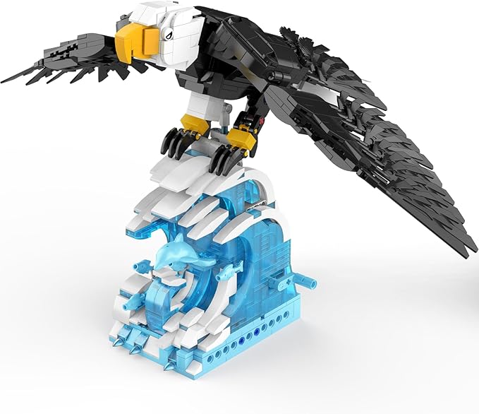 Ideas Eagle Animals Building Set, MOC Eagle Creative Bird Model, Creator 2 in 1 Animal Lover Owl Birds Kit Collectible Gifts Toys for Adults and Kids Age 12+ (1018 PCS)