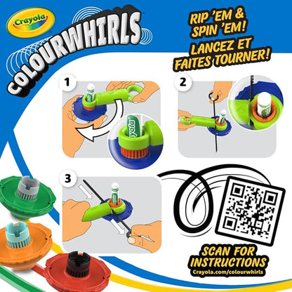 Crayola Colourwhirls (3ct), Spin Art Toy, Spinning Top Toy for Kids, Arts & Crafts Kit, Gift for Boys & Girls, Ages 6, 7, 8