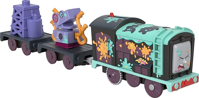 Thomas & Friends Motorized Toy Train Frosting Diesel Engine with Cargo Car & Robot Piece for Preschool Pretend Play Kids Ages 3+ Years