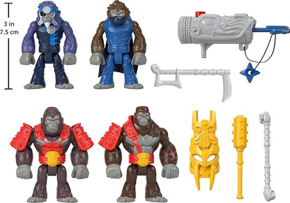 Fisher-Price Imaginext Preschool Toys Boss Level Army Pack 9-Piece Monkey & Gorilla Figure Set for Pretend Play Ages 3+ Years