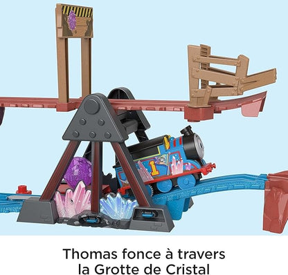 Thomas & Friends Motorized Toy Train Set Crystal Caves Adventure with Thomas, Tipping Bridge & 8 Ft of Track for Preschool Kids Ages 3+ Years