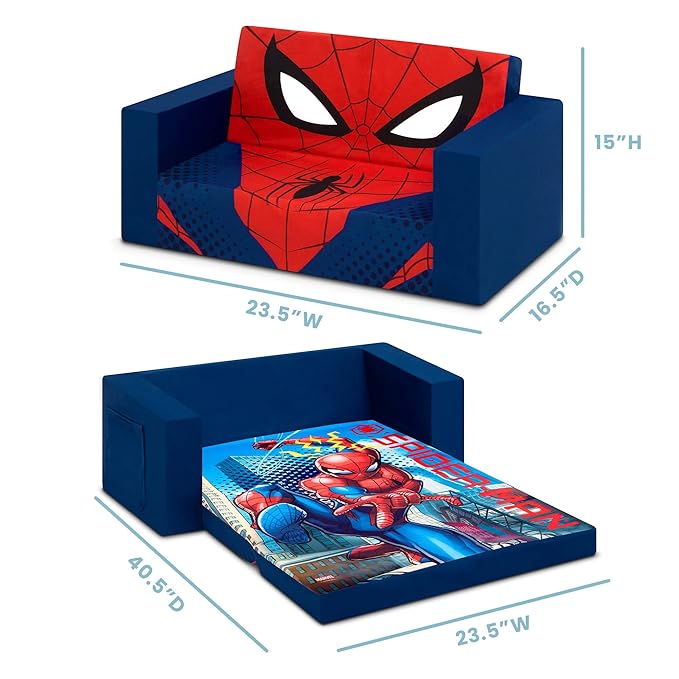 Delta Children Cozee Flip-Out Sofa, Spider-Man