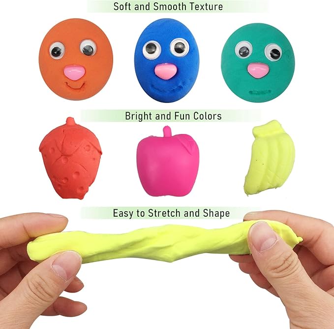 Modeling Clay Kit,DIY Creative Air Dry Clay for Kids,36Colors Ultra Light Magic Clays,with Tools,Fruit Models,Animal Accessories for Art Crafts,Non-Toxic,Non-Stick,Ideal Clay Kits Gift for Girls Boys