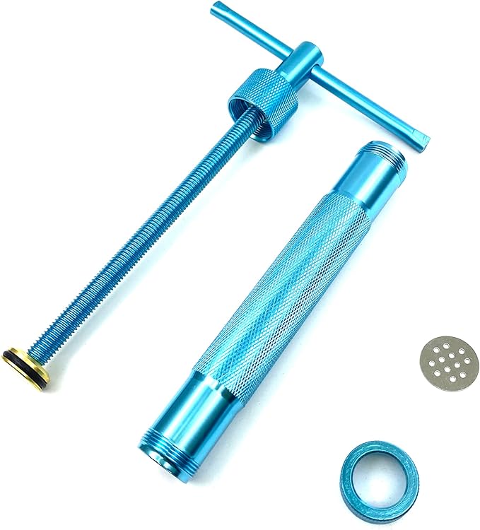 HEVERP Stainless Steel Clay Extruders Sugar Paste Extruder Cake Fondant Decorating Tool Set (Blue)