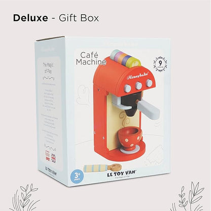 Le Toy Van - Honeybake Premium Wooden Cafe Machine Set - Pretend Kitchen and Cafe Play Toy Set | Kids Role Play Toy Kitchen Accessories (TV299), Small
