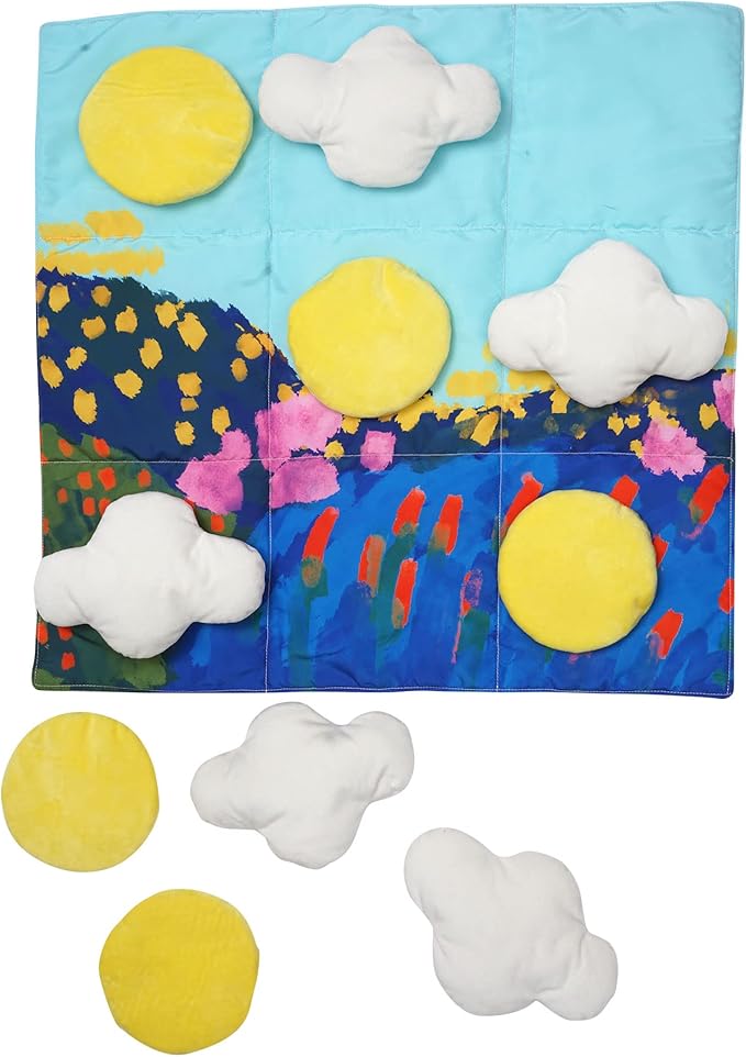 Manhattan Toy Sunny Day 11-Piece Decorative Soft Quilted Jumbo Floor or Table Tic Tac Toe Game for Kids
