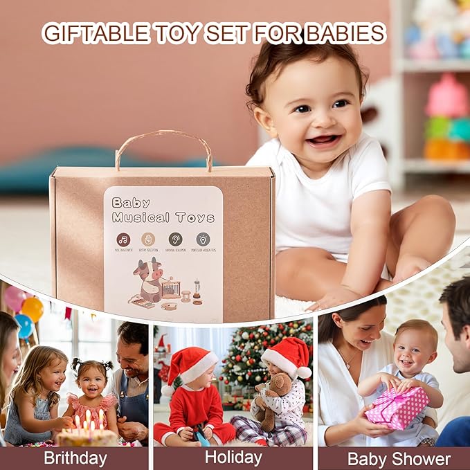 Baby Montessori Musical Instruments,Wooden Percussion Xylophone Musical Toys for Toddlers,Sensory Toys for 18+ Month Old,Kids Preschool Educational,Birthday Gift for Ages 2 3