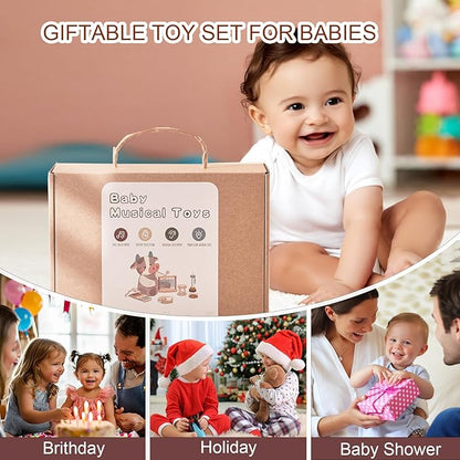 Baby Montessori Musical Instruments,Wooden Percussion Xylophone Musical Toys for Toddlers,Sensory Toys for 18+ Month Old,Kids Preschool Educational,Birthday Gift for Ages 2 3