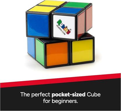 Rubik's Cube, The Official 2x2 Rubik's Cube Mini Classic Color-Matching Puzzle, Twisting Fidget Toy, Challenging Brain Teaser & Sensory Puzzle for Adults, Teens, & Kids, for Ages 8 & Up
