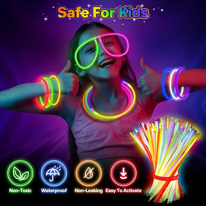 SpringFlower 480 PCS Glow Sticks Bulk Glow Sticks Bracelets For Party Favors Supplies,Neon Party Favors for Glow Party, Wedding, Concert, Raves and Birthday