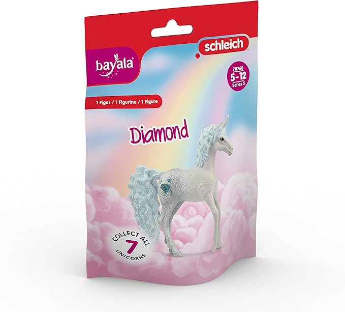SCHLEICH bayala, Unicorn Toys for Girls and Boys, Collectible Unicorn Gemstone Series 2023, Diamond