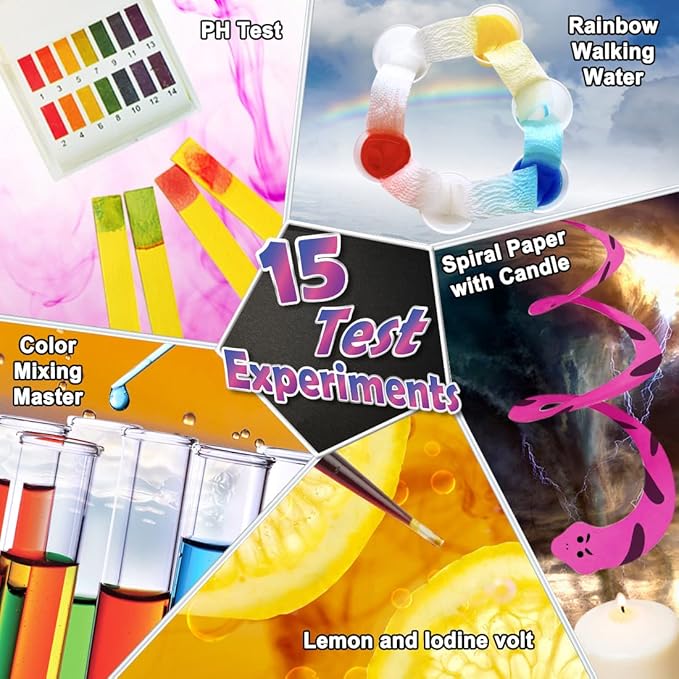 UNGLINGA 70 Lab Experiments Science Kits for Kids Educational Scientific Toys Birthday Gifts Idea for Girls Boys, Chemistry Set, Erupting Volcano, Fruit Circuits, S.T.E.M Activities Science Project