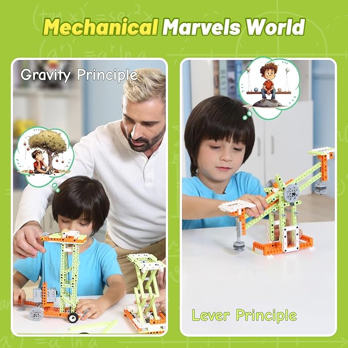 Apitor Robot E STEM Kits for 8-12 Year Old Boy Girl, 14 in 1 Electric Building Toys with Learning Materials, DIY Educational Construction Science Kit for Kids 8-10 10-12 Christmas Birthday Gift