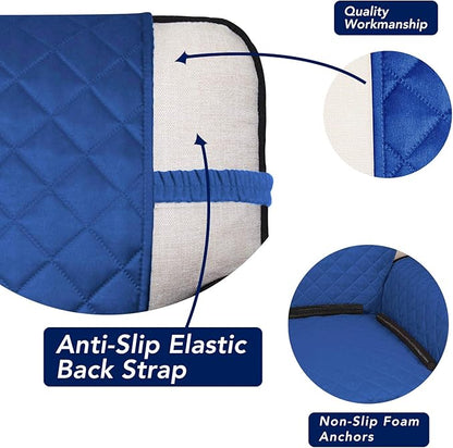 PureFit Reversible Quilted Sofa Cover, Water Resistant Slipcover Furniture Protector, Washable Couch Cover with Non Slip and Elastic Straps for Kids, Pets (Sofa, Classic Blue/Ivory)