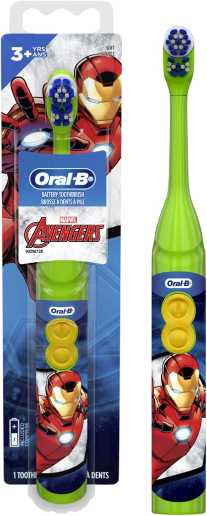 Oral-B Kid's Battery Toothbrush Featuring Marvel's Avengers, Soft Bristles, for Kids 3+ (Character May Vary)