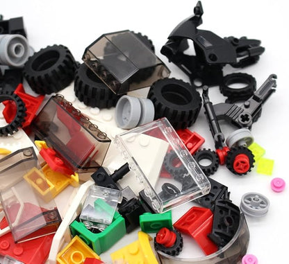 Wheels, Tires, and Axles Set - Building Bricks Block Compatible Major Brands - Steering Wheels, Windshields and Colorful Brick Building Chassis Pieces Education Wheels Set Toy for Boys Age 6+ Gifts