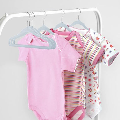 Kids Velvet Hangers 30 Pack, 11 Inch Size Non-Slip Baby Hangers, Space-Saving Nursery Hangers, Perfect Infant/Toddler Clothes Hangers for Daily Use(Blue)