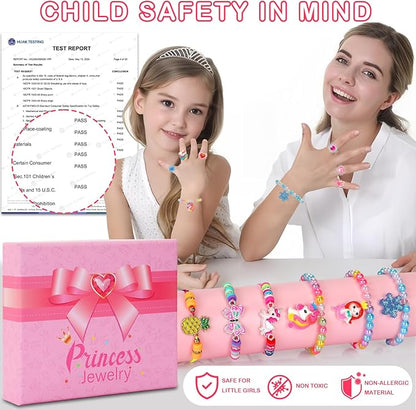 Kids Jewelry for Girls, 28 Pcs Unicorn Toys for Girls Age 4-6, Girl Toys Play Rings Necklaces Bracelets, Costume Jewelry for Girls, Princess Party Birthday Christmas Gifts for 2 3 4 5 6
