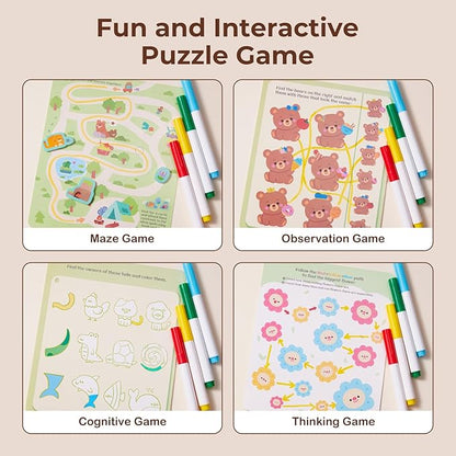 Activity Sets for Kids 3-5, Dry Erase Board with 4 Markers, Watercolor Kits, Reusable Stickers, Arts & Crafts Activities for Girls/Boys Indoor/Outdoor, Airplanes, Party Favor