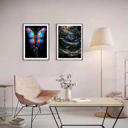 Georgie Porgy Scratch Paper Art Set for Kids Adults Magic Rainbow Painting Boards for DIY Arts and Crafts Kits Christmas Birthday Gift with Scratching Tools Kit (Glow in The Dark Butterfly + Whale)