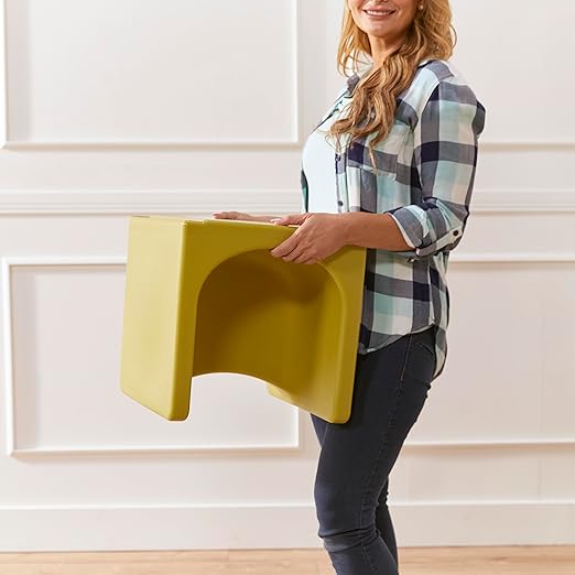 ECR4Kids Tri-Me 3-In-1 Cube Chair, Kids Furniture, Fern Green