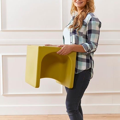 ECR4Kids Tri-Me 3-In-1 Cube Chair, Kids Furniture, Fern Green