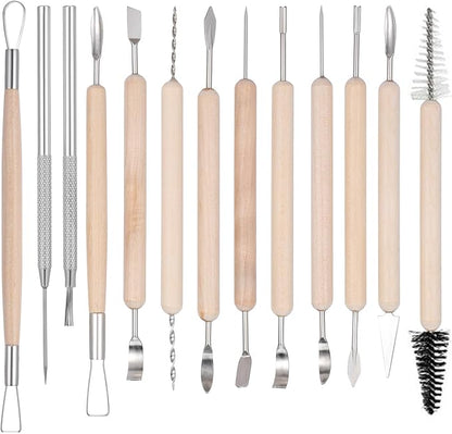 Clay Tools 43PCS Pottery Tools Clay Sculpting Tools Polymer Clay Tools Kit Ceramic Tools for DIY Handcraft Modeling Clay Carving Tools Set