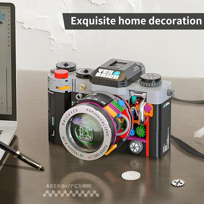 Retro Building Blocks Camera，Semi Mechanical Detachable Camera Toy Provide Photo Gifts for Boys and Girls Aged 8 and Above Who Enjoy Creativity（556pcs）