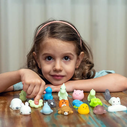 Nutty Toys Animal Squishies, 20 Soft & Cute Kawaii Fidgets | Top Classroom Prizes, Bulk Pinata & Easter Egg Fillers | Unique Gifts for Kids, Teens, Adults | Best Boys & Girls Valentines Day Idea 2026